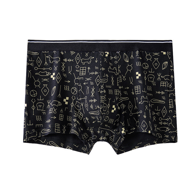 ZD Men's Pictographic Print Boxer Briefs