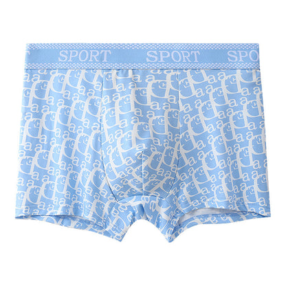 All-Over Repeating Letter Print Sport Waistband Boxer Briefs