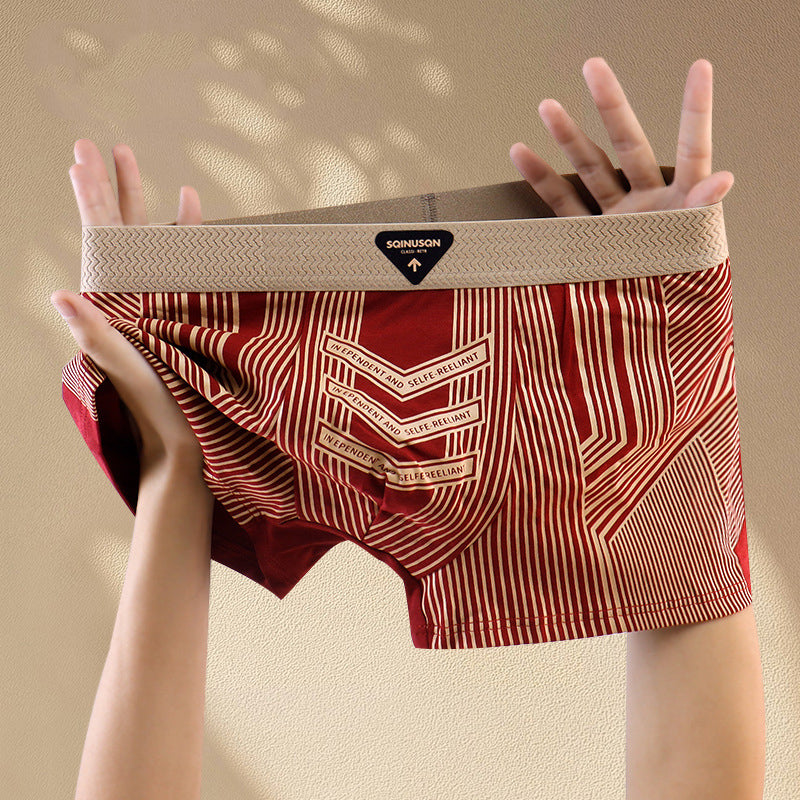 Geometric Print High-Elastic Boxer Briefs
