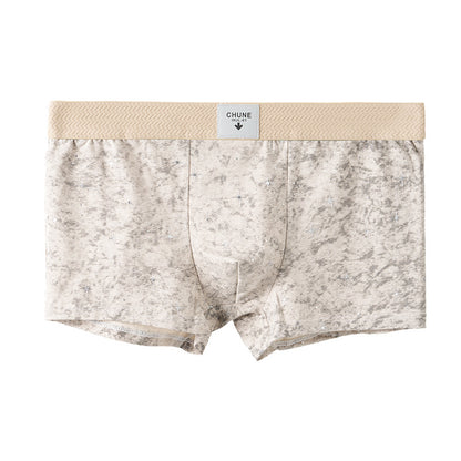 Star Dot Print Herringbone Woven Waistband Boxer Briefs