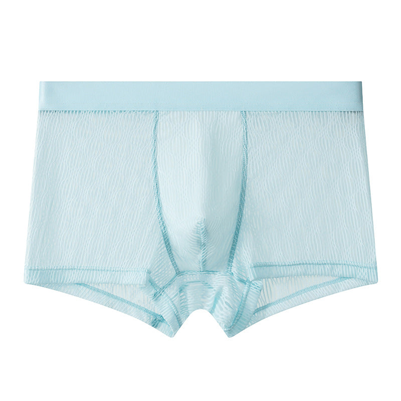 Water Wave Jacquard Wide Waist Mid-Rise Men's Boxer Briefs