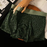 Leaf-patterned lace breathable boxer briefs