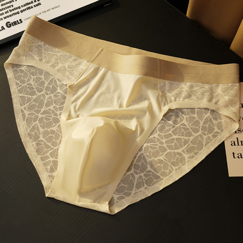 Spiderweb-like transparent sexy silky Briefs