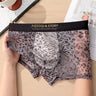 Gold-painted leopard print transparent breathable boxer briefs