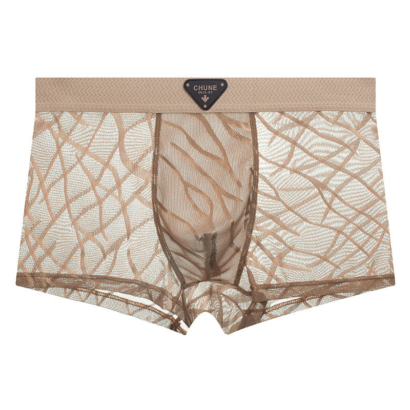 ZD  Leaf Lace Sheer Boxer Briefs