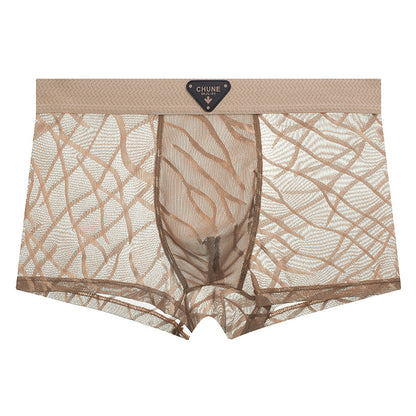 ZD  Leaf Lace Sheer Boxer Briefs