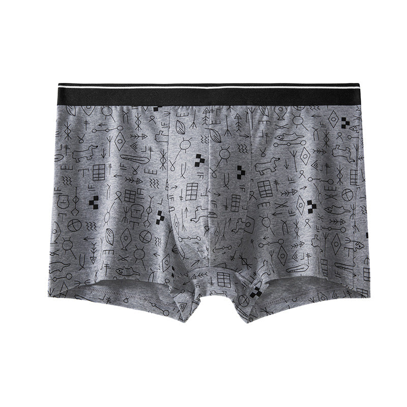ZD Men's Pictographic Print Boxer Briefs