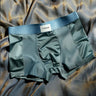 Mesh Panel Satin Texture Wide Waist Boxer Briefs