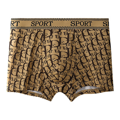 All-Over Repeating Letter Print Sport Waistband Boxer Briefs