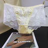 Floral Sequin Embroidery Mesh Lace Satin Splicing Mid-Rise Briefs