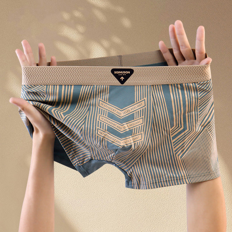 Geometric Print High-Elastic Boxer Briefs
