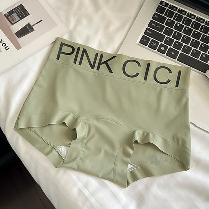Letter Waistband Seamless Mid-Rise Boyshorts