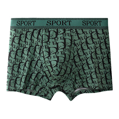 All-Over Repeating Letter Print Sport Waistband Boxer Briefs