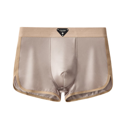Braided belt Silky satin sports boxers
