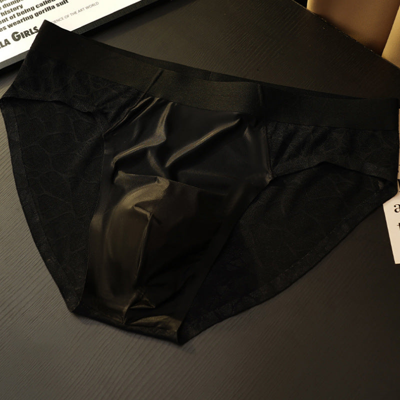 Spiderweb-like transparent sexy silky Briefs