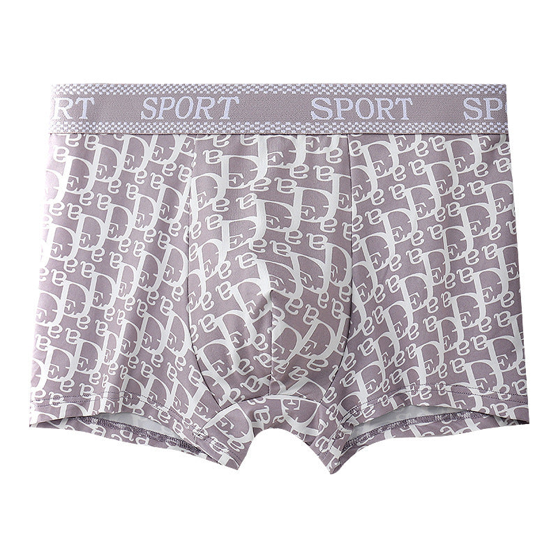 All-Over Repeating Letter Print Sport Waistband Boxer Briefs