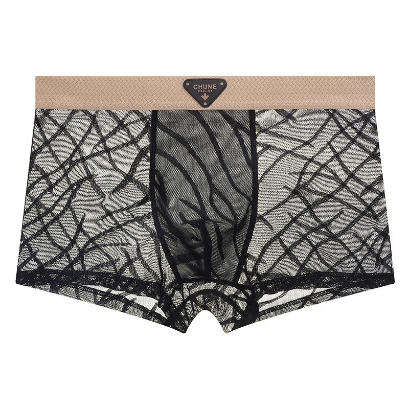 ZD  Leaf Lace Sheer Boxer Briefs