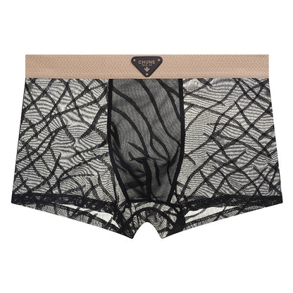 ZD  Leaf Lace Sheer Boxer Briefs