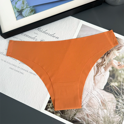 Thin Vertical Stripe Ice Silk Seamless One-Piece Low-Rise Briefs