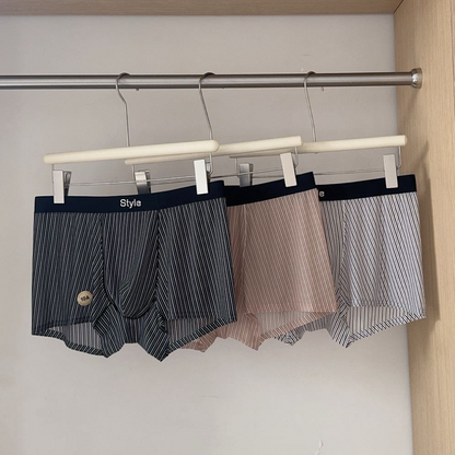 QS Sexy Transparent Striped Breathable Boxer Briefs
