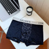 Floral Lace Jacquard Letter Rib Waist Boxer Briefs