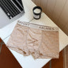Floral Lace Jacquard Letter Rib Waist Boxer Briefs