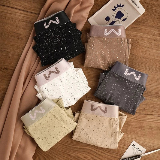 QC Cotton Starry Sky Print Antibacterial Crotch Breathable Boxer Shorts