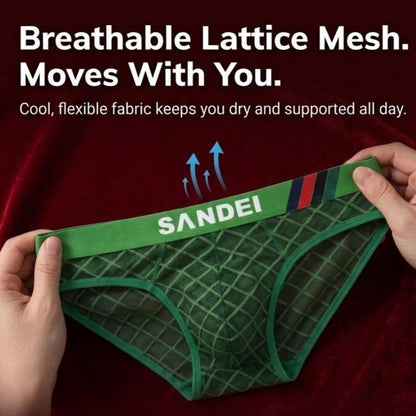 ZD【Limited Time Offer 】Grid Lace Wide Waistband Sporty Comfort Men's Underwear