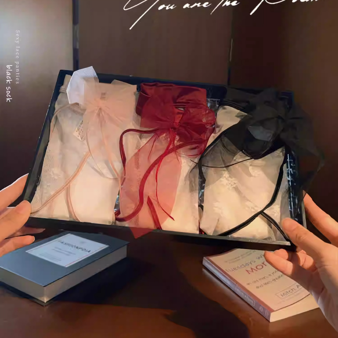 QS Bow Mesh Satin Panties (4 Packs)