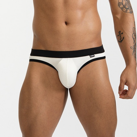 QS Ribbed Color Clashing Cotton Briefs