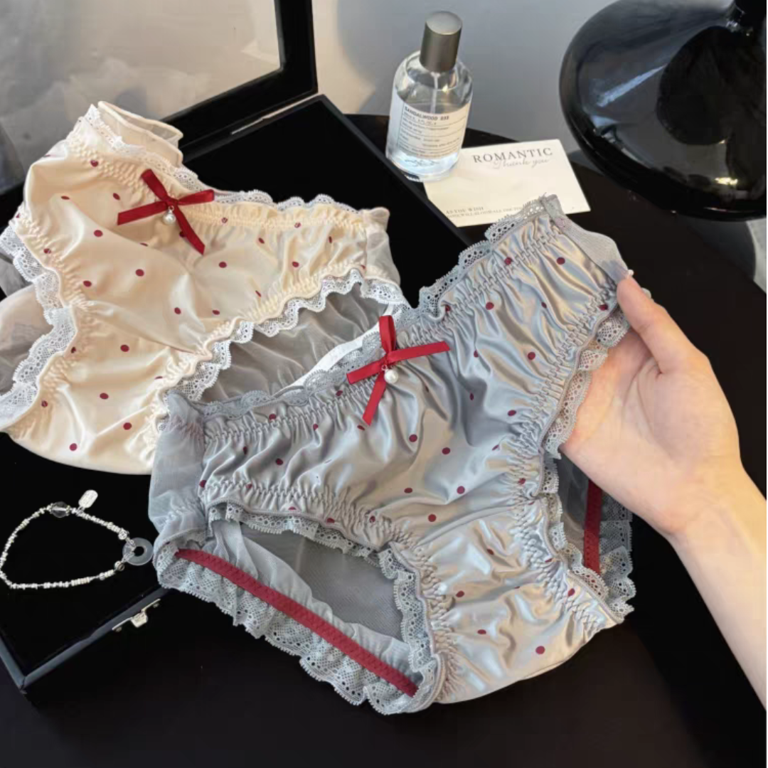 QS Retro Polka Dot Satin Briefs (4 Packs)