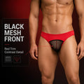Front Mesh Sheer Stretch Low Rise Men's Briefs