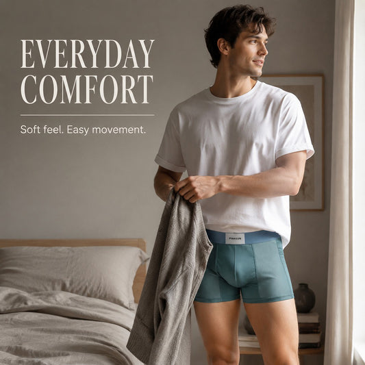 Mesh Panel Satin Texture Wide Waist Boxer Briefs