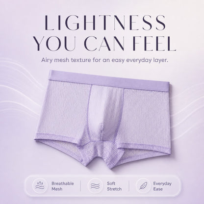 Water Wave Jacquard Wide Waist Mid-Rise Men's Boxer Briefs
