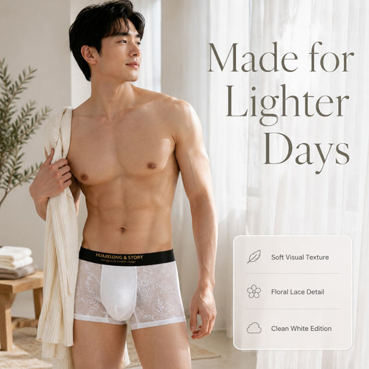 Allover Floral Lace Slogan Waist Boxer Briefs