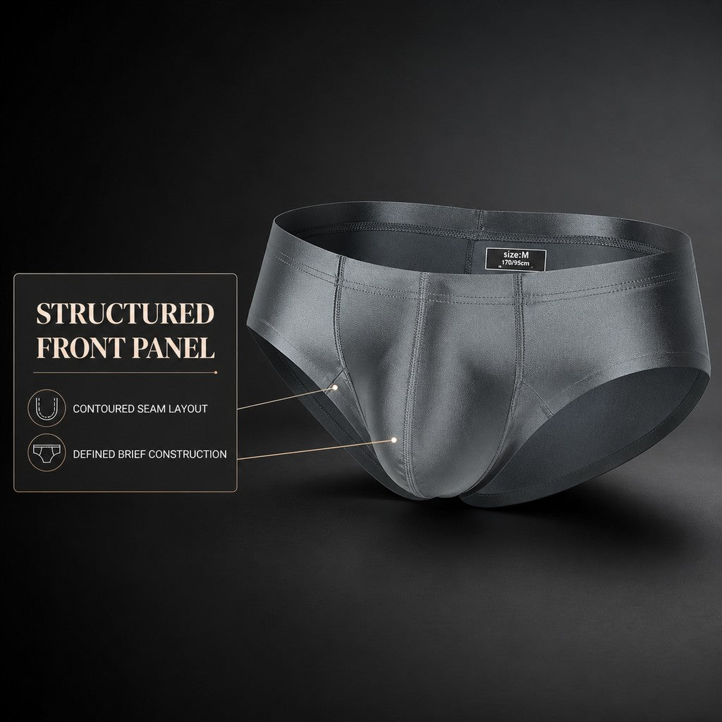 Satin Glossy 3D Pouch Low-Rise Men's Briefs