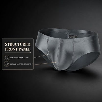 Satin Glossy 3D Pouch Low-Rise Men's Briefs
