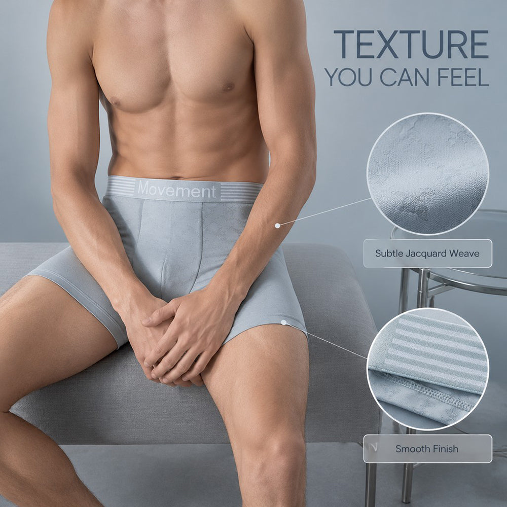 Hidden Rhombus Jacquard Letter Rib Waist Ice Silk Boxer Briefs