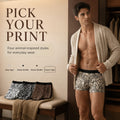 Wild Animal Texture Solid Waist Mesh Boxer Briefs