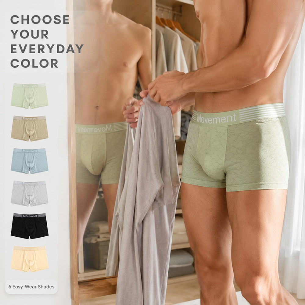 Hidden Rhombus Jacquard Letter Rib Waist Ice Silk Boxer Briefs