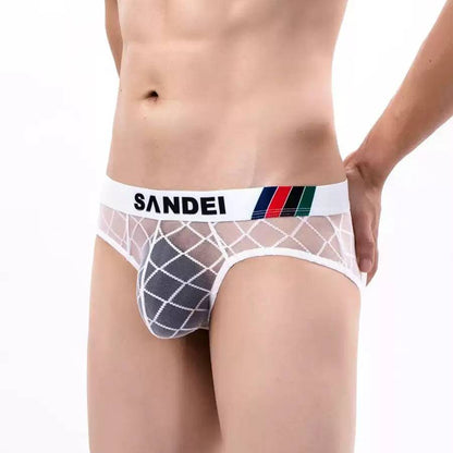 QS Sexy Sheer Cross Mesh Sports Briefs
