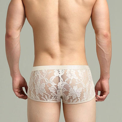 Lace fabric men's underwear