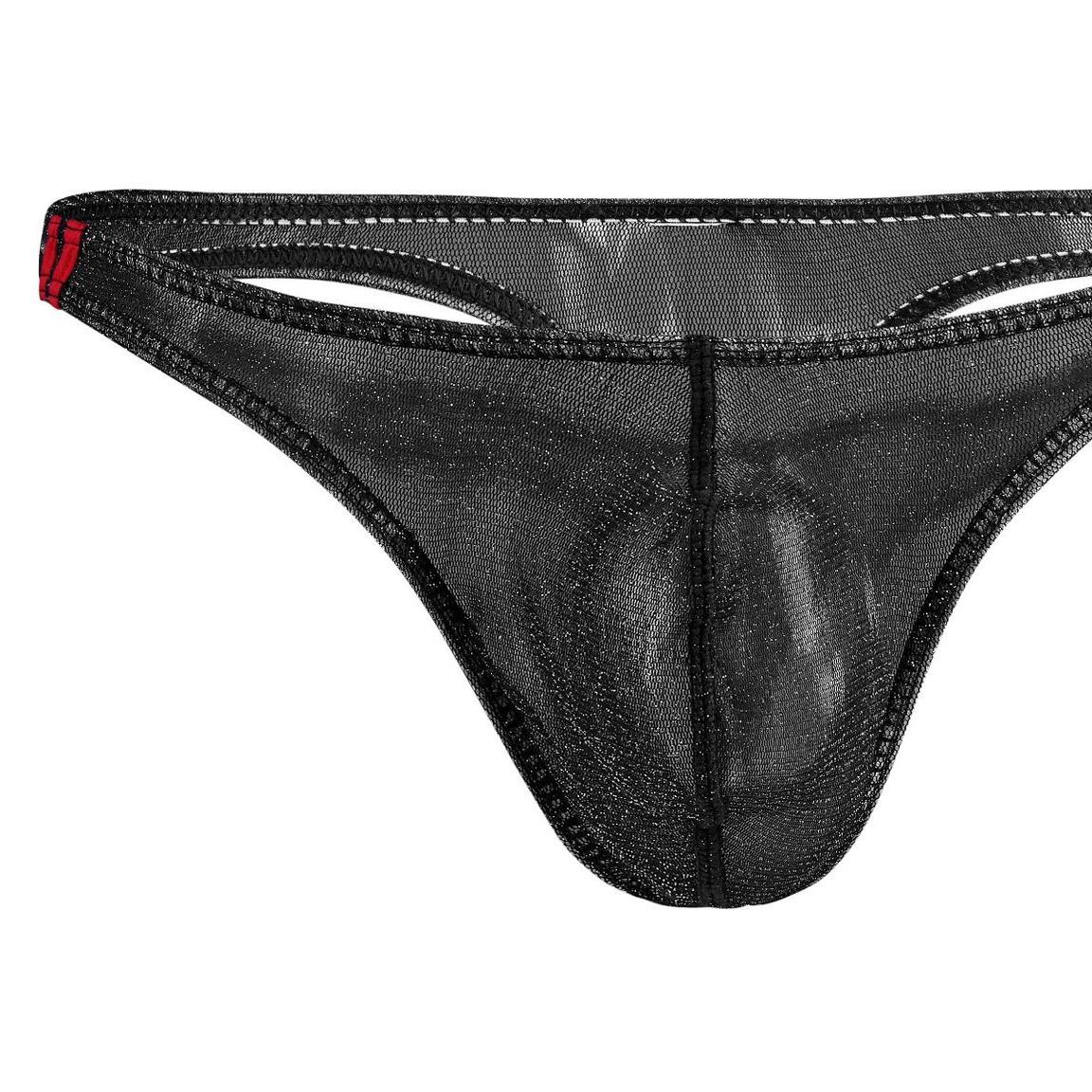 ZDStripe Waist Glitter Mesh Thong Pack