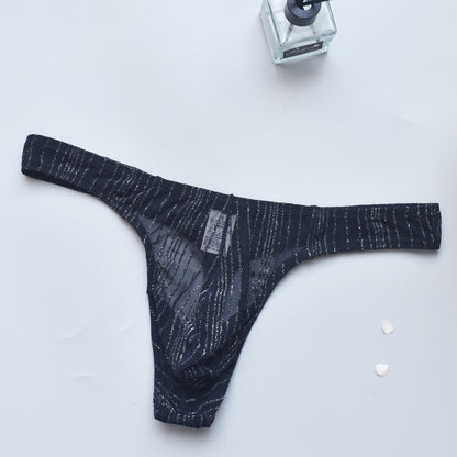 ZD Stripe Sheer Mesh Men Thong