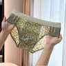 Leaf Hollow Mesh Contrast Edge Waist Boxer Briefs