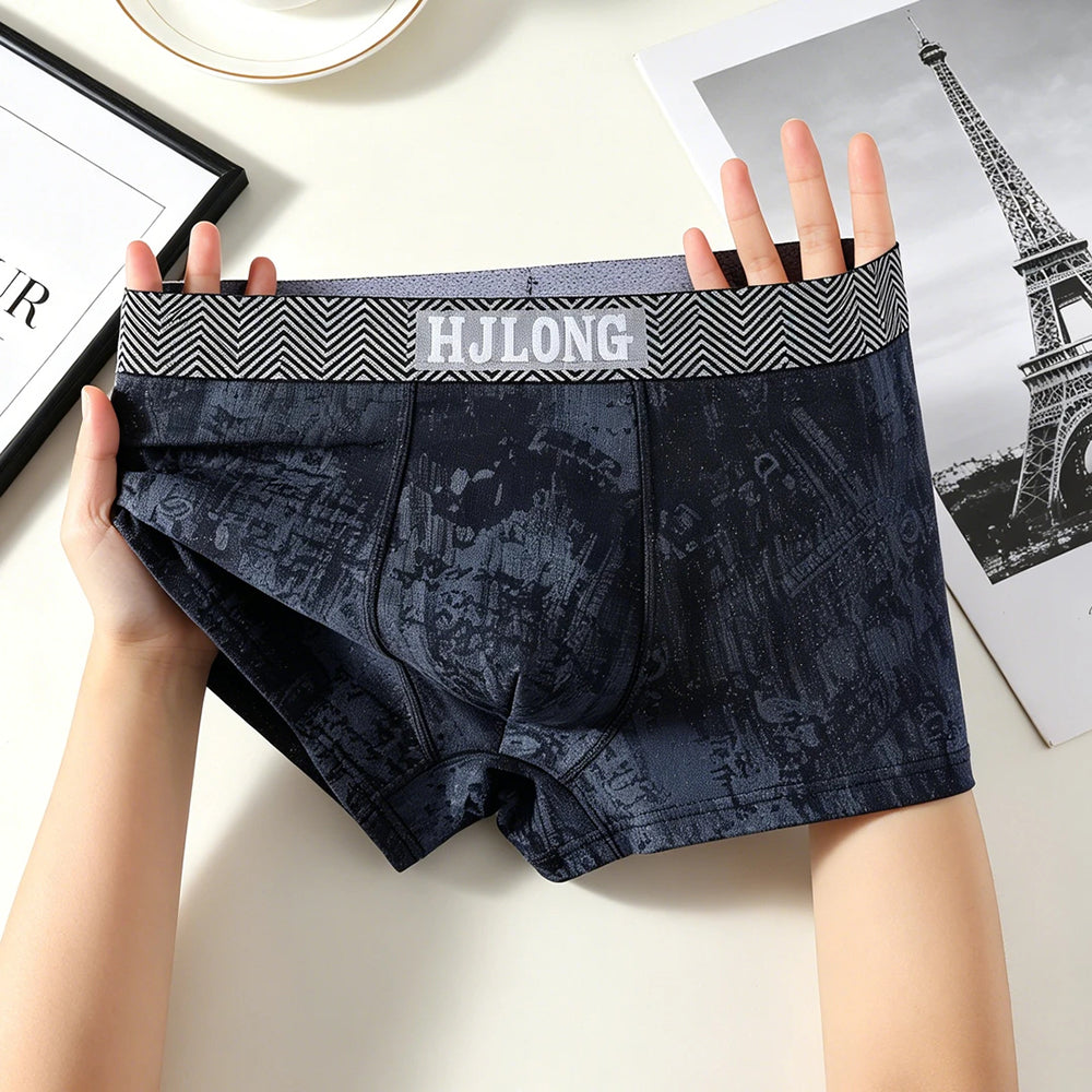Vintage Texture Herringbone Wide Waistband Boxer Briefs