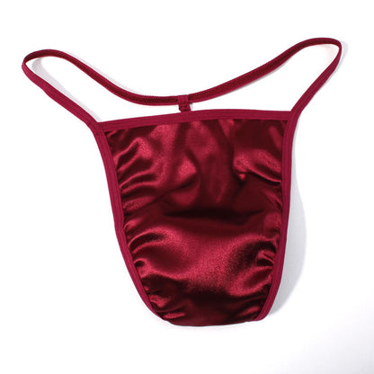 ZDGlossy Satin Thin Strap Thong