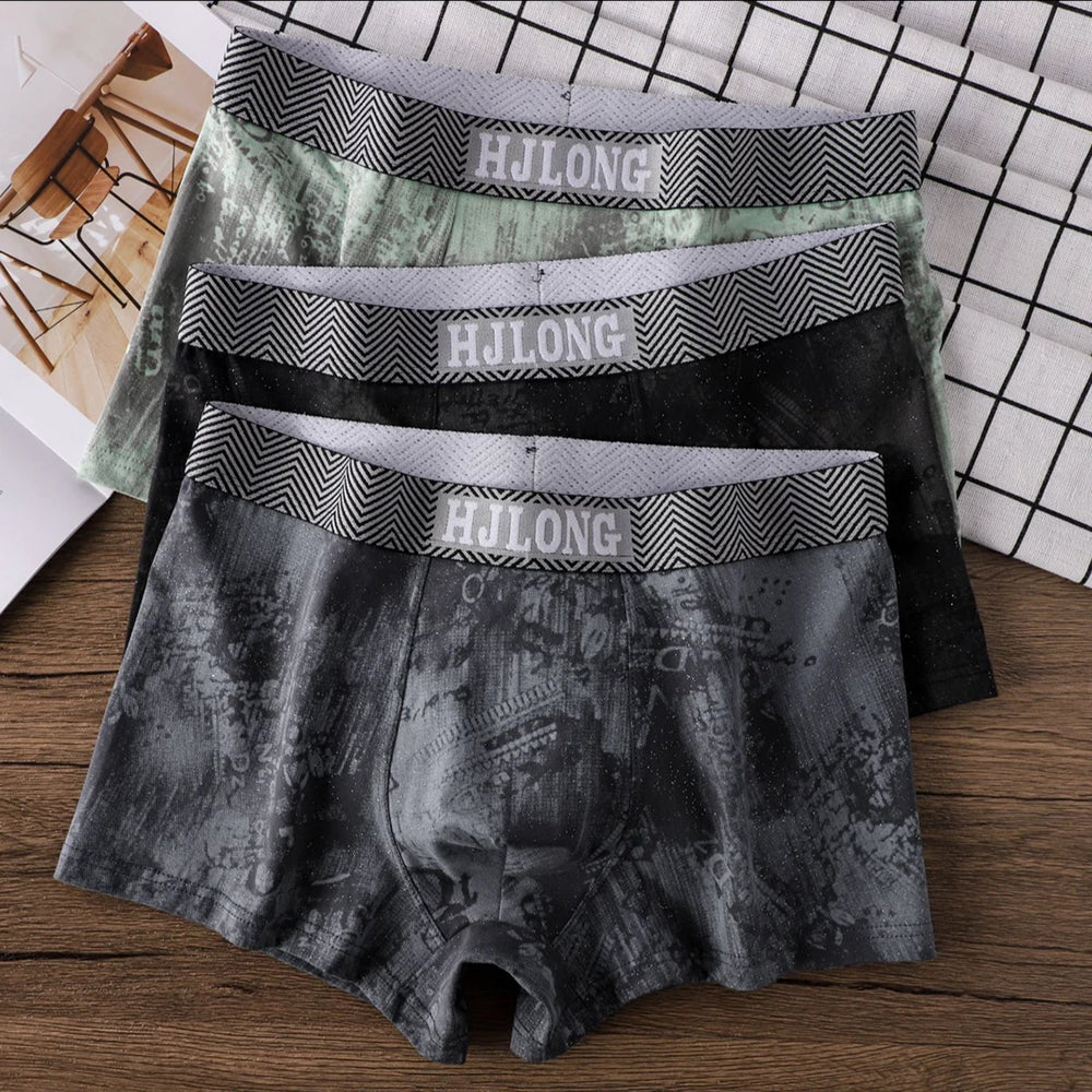 Vintage Texture Herringbone Wide Waistband Boxer Briefs