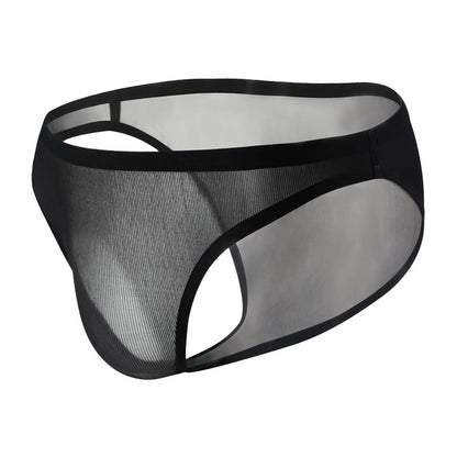 Thin Vertical Texture Stretch Breathable Low-Rise Men's Briefs