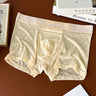 Hidden Rhombus Jacquard Letter Rib Waist Ice Silk Boxer Briefs